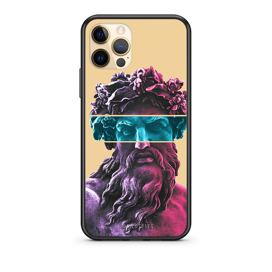 Θήκη Αγίου Βαλεντίνου iPhone 12 Zeus Art από τη Smartfits με σχέδιο στο πίσω μέρος και μαύρο περίβλημα | iPhone 12 Zeus Art case with colorful back and black bezels