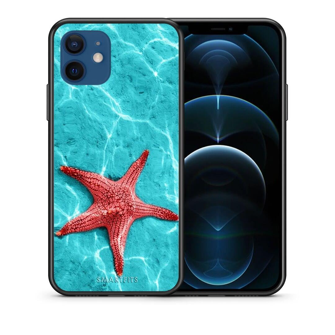 Θήκη iPhone 12 Pro Red Starfish από τη Smartfits με σχέδιο στο πίσω μέρος και μαύρο περίβλημα | iPhone 12 Pro Red Starfish case with colorful back and black bezels