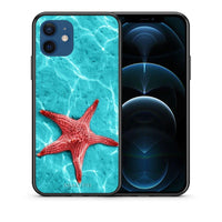 Thumbnail for Θήκη iPhone 12 Red Starfish από τη Smartfits με σχέδιο στο πίσω μέρος και μαύρο περίβλημα | iPhone 12 Red Starfish case with colorful back and black bezels