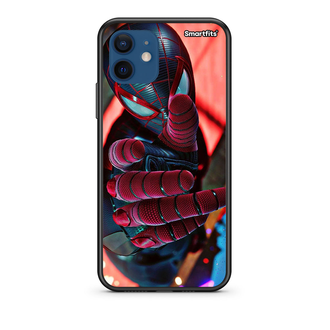 Θήκη iPhone 12 Spider Hand από τη Smartfits με σχέδιο στο πίσω μέρος και μαύρο περίβλημα | iPhone 12 Spider Hand case with colorful back and black bezels