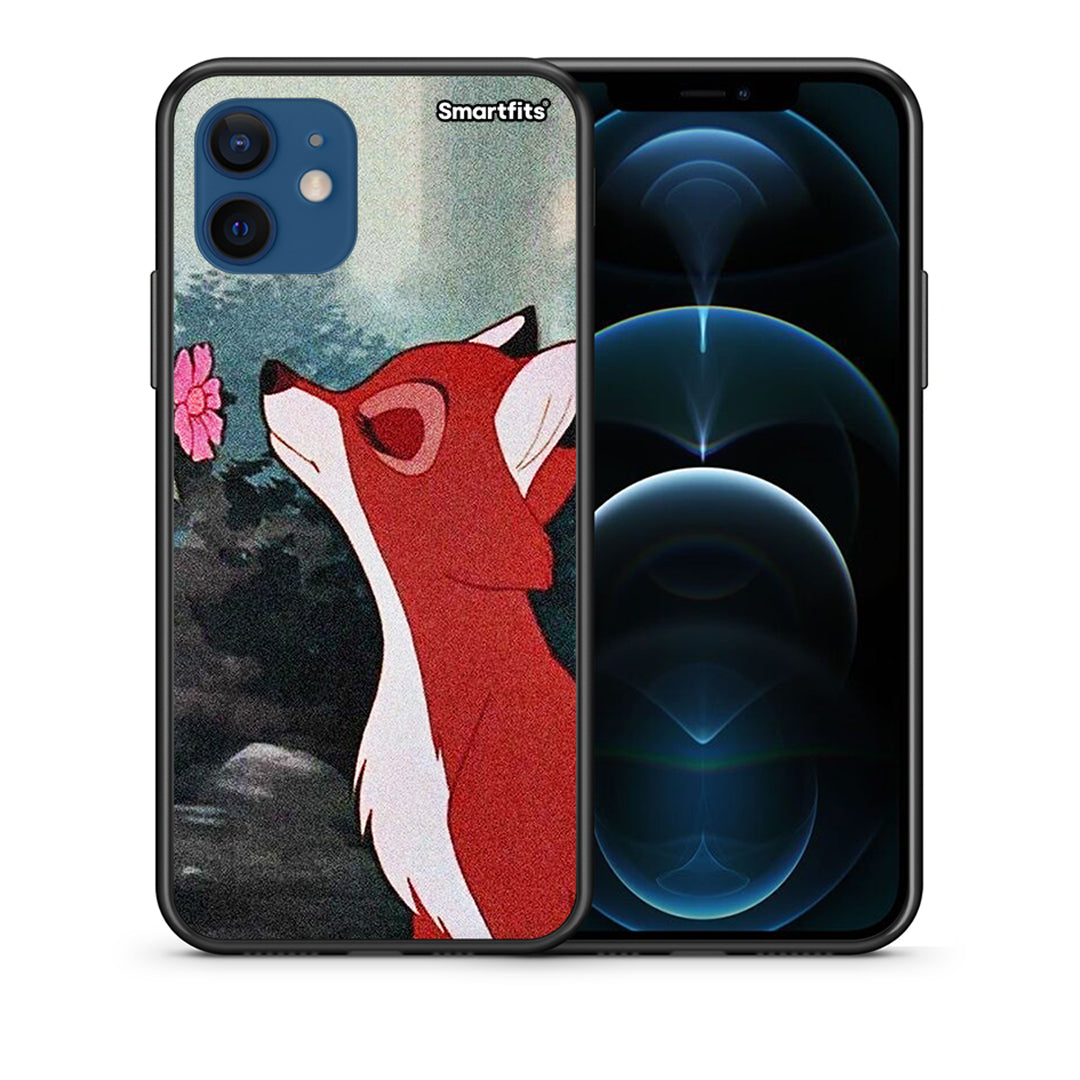 Θήκη iPhone 12 Pro Tod And Vixey Love 2 από τη Smartfits με σχέδιο στο πίσω μέρος και μαύρο περίβλημα | iPhone 12 Pro Tod And Vixey Love 2 case with colorful back and black bezels