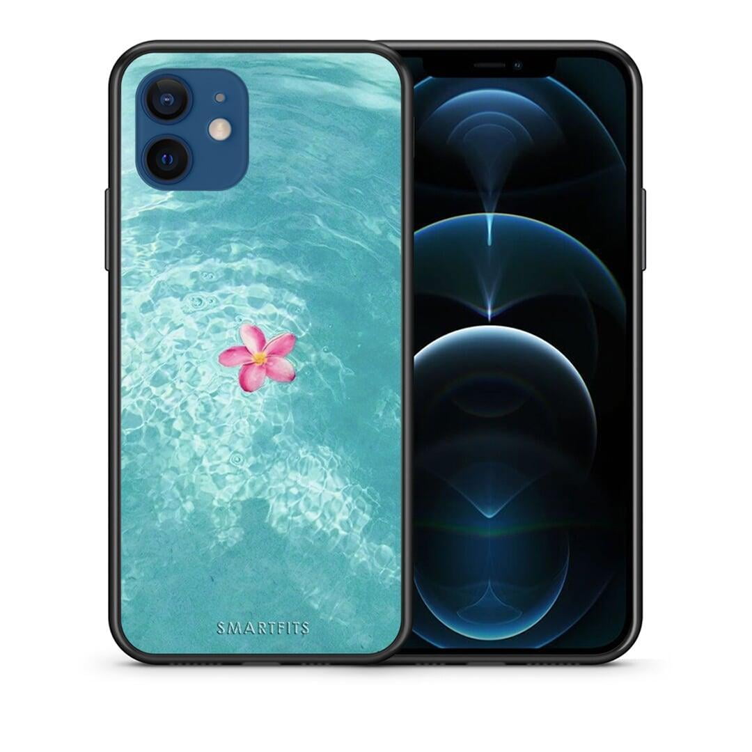 Θήκη iPhone 12 Pro Water Flower από τη Smartfits με σχέδιο στο πίσω μέρος και μαύρο περίβλημα | iPhone 12 Pro Water Flower case with colorful back and black bezels