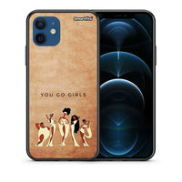 Thumbnail for Θήκη iPhone 12 Pro You Go Girl από τη Smartfits με σχέδιο στο πίσω μέρος και μαύρο περίβλημα | iPhone 12 Pro You Go Girl case with colorful back and black bezels