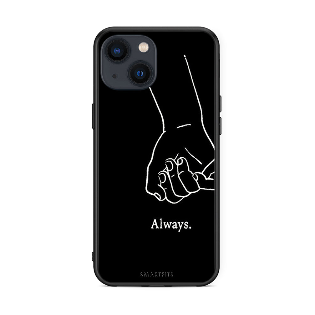 iPhone 13 Always & Forever 1 Θήκη Αγίου Βαλεντίνου από τη Smartfits με σχέδιο στο πίσω μέρος και μαύρο περίβλημα | Smartphone case with colorful back and black bezels by Smartfits