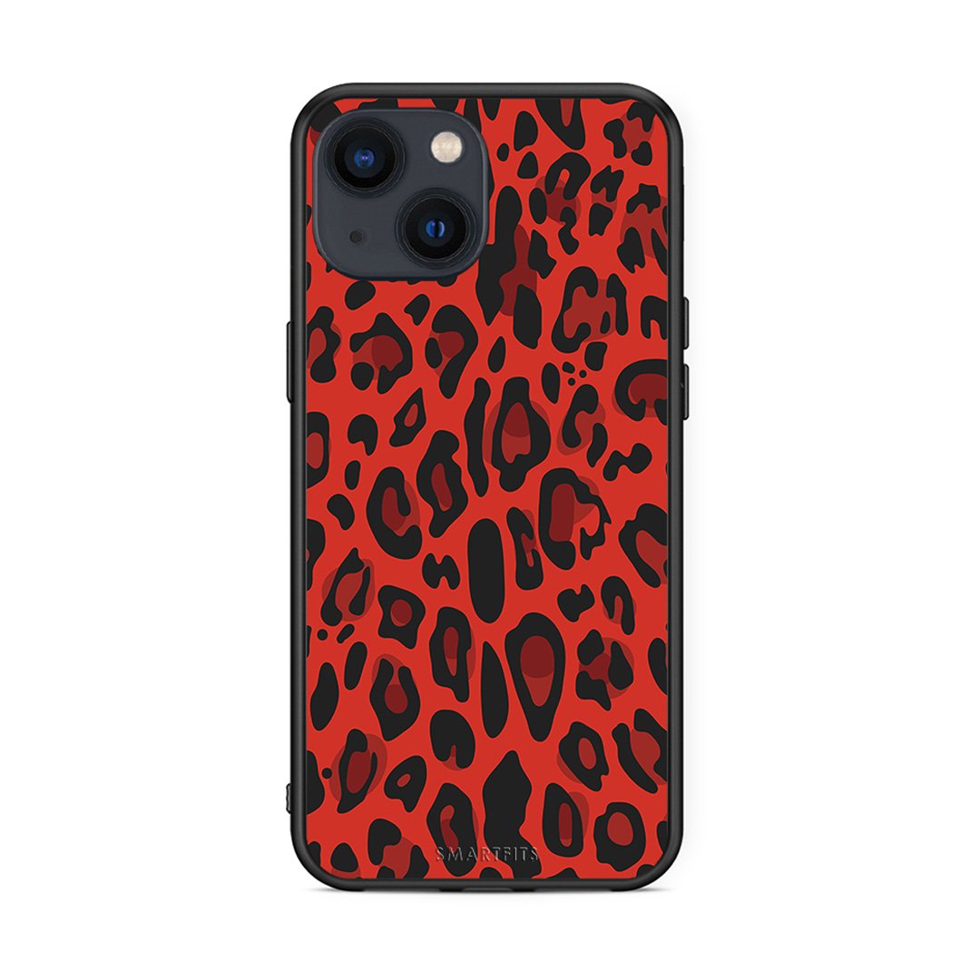 4 - iPhone 13 Mini Red Leopard Animal case, cover, bumper