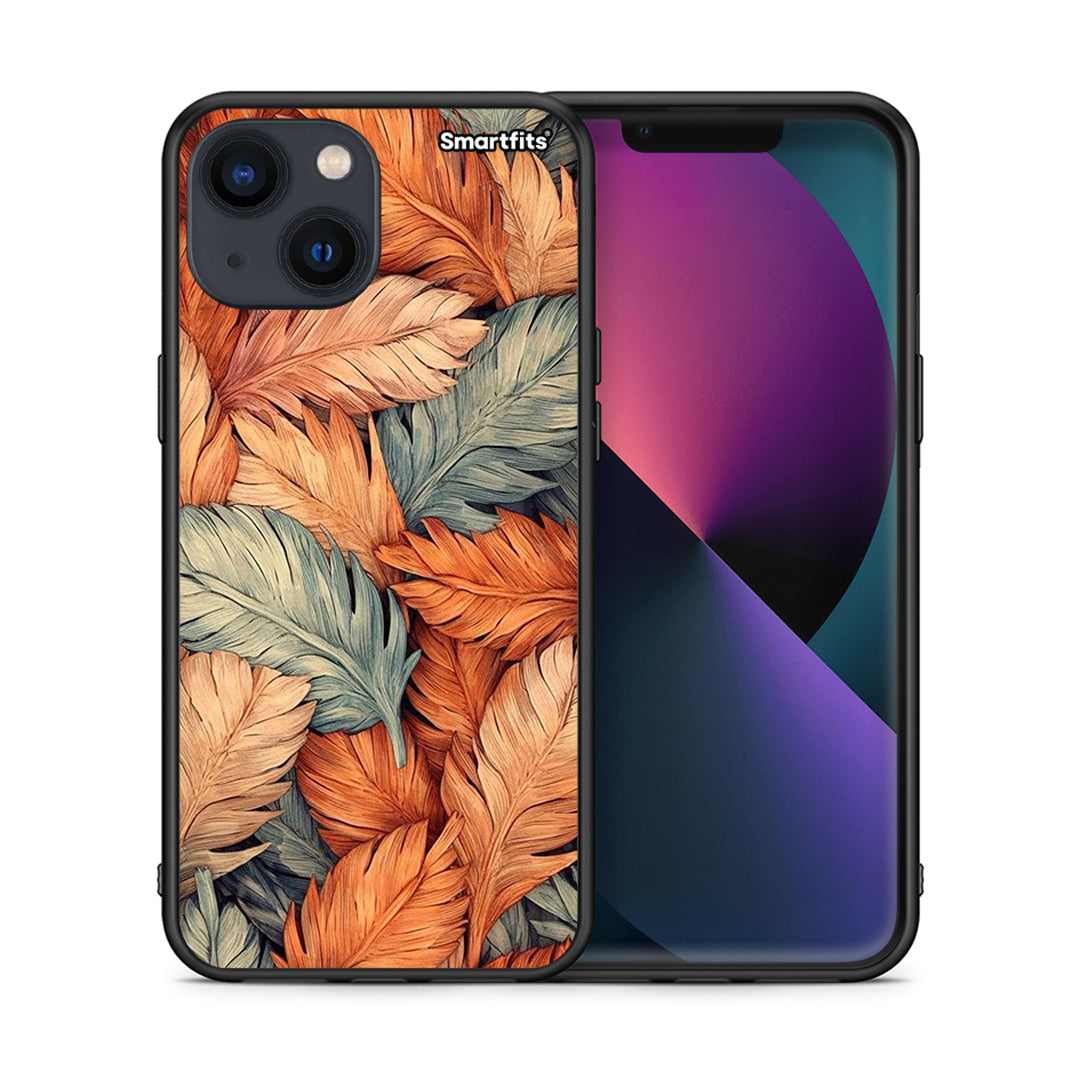 Θήκη iPhone 13 Autumn Leaves από τη Smartfits με σχέδιο στο πίσω μέρος και μαύρο περίβλημα | iPhone 13 Autumn Leaves case with colorful back and black bezels