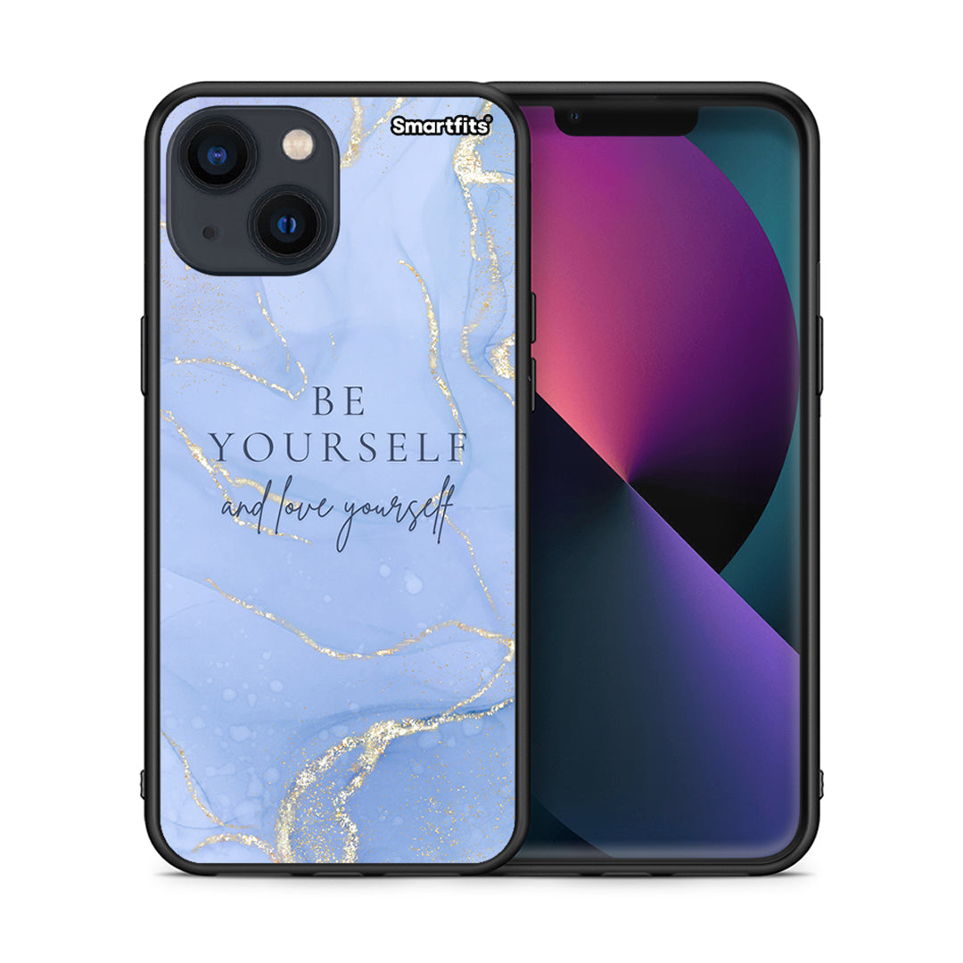 Θήκη iPhone 13 Be Yourself από τη Smartfits με σχέδιο στο πίσω μέρος και μαύρο περίβλημα | iPhone 13 Be Yourself case with colorful back and black bezels