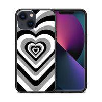 Thumbnail for Θήκη iPhone 13 Black Hearts από τη Smartfits με σχέδιο στο πίσω μέρος και μαύρο περίβλημα | iPhone 13 Black Hearts case with colorful back and black bezels