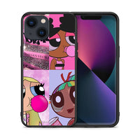 Thumbnail for Θήκη Αγίου Βαλεντίνου iPhone 13 Bubble Girls από τη Smartfits με σχέδιο στο πίσω μέρος και μαύρο περίβλημα | iPhone 13 Bubble Girls case with colorful back and black bezels