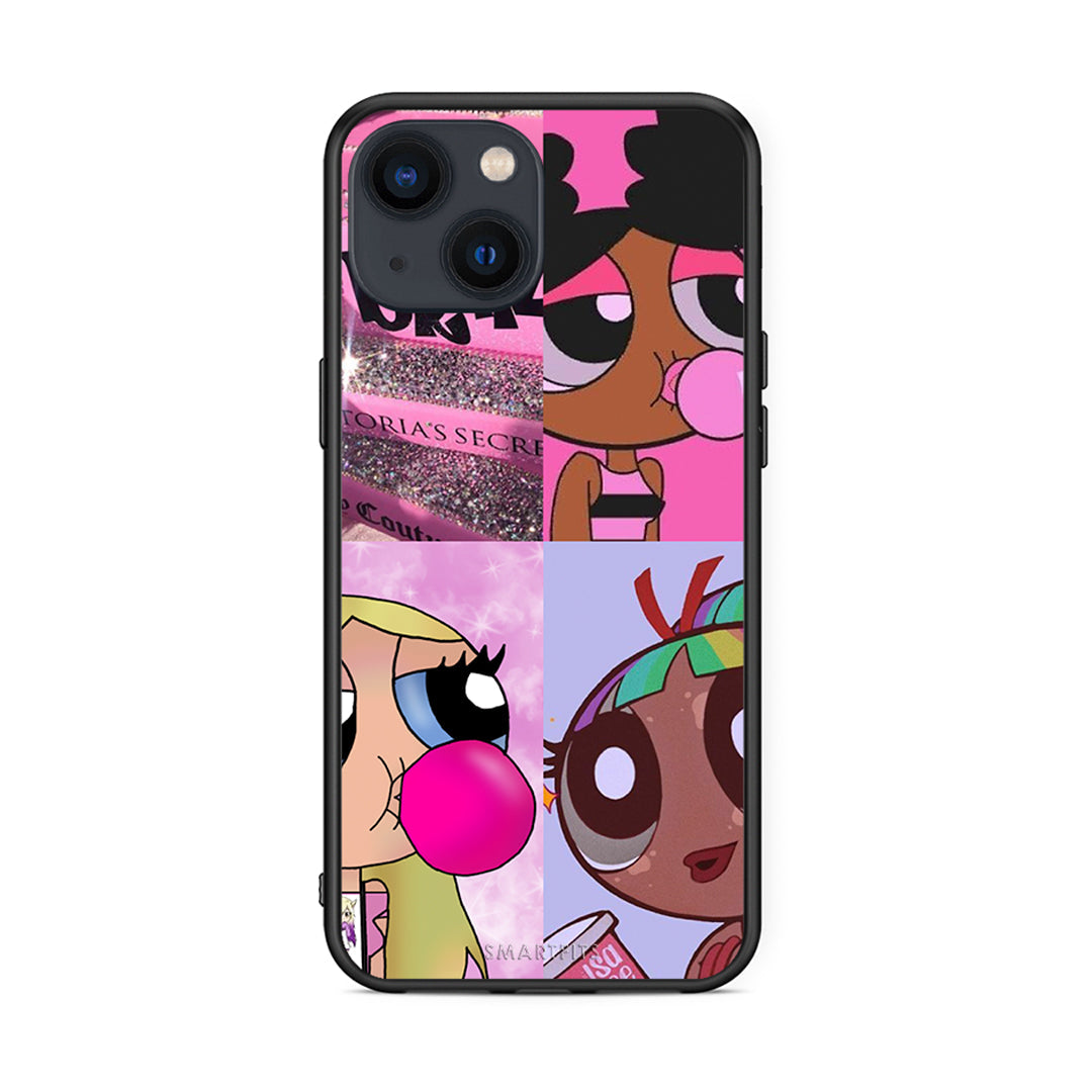 iPhone 13 Bubble Girls Θήκη Αγίου Βαλεντίνου από τη Smartfits με σχέδιο στο πίσω μέρος και μαύρο περίβλημα | Smartphone case with colorful back and black bezels by Smartfits