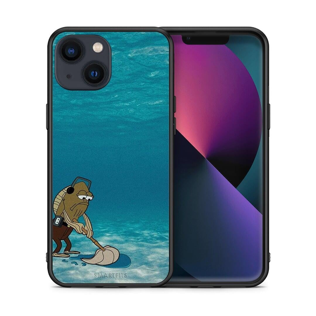 Θήκη iPhone 13 Clean The Ocean από τη Smartfits με σχέδιο στο πίσω μέρος και μαύρο περίβλημα | iPhone 13 Clean The Ocean case with colorful back and black bezels