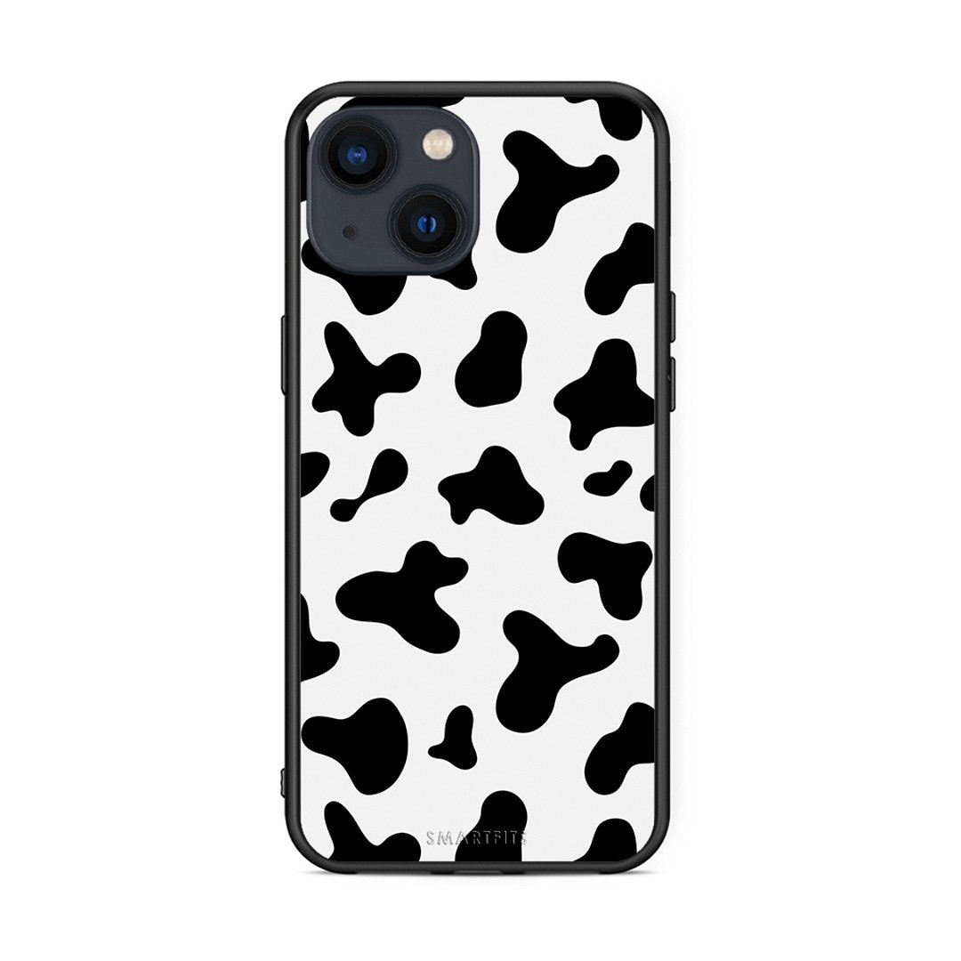 iPhone 13 Cow Print θήκη από τη Smartfits με σχέδιο στο πίσω μέρος και μαύρο περίβλημα | Smartphone case with colorful back and black bezels by Smartfits