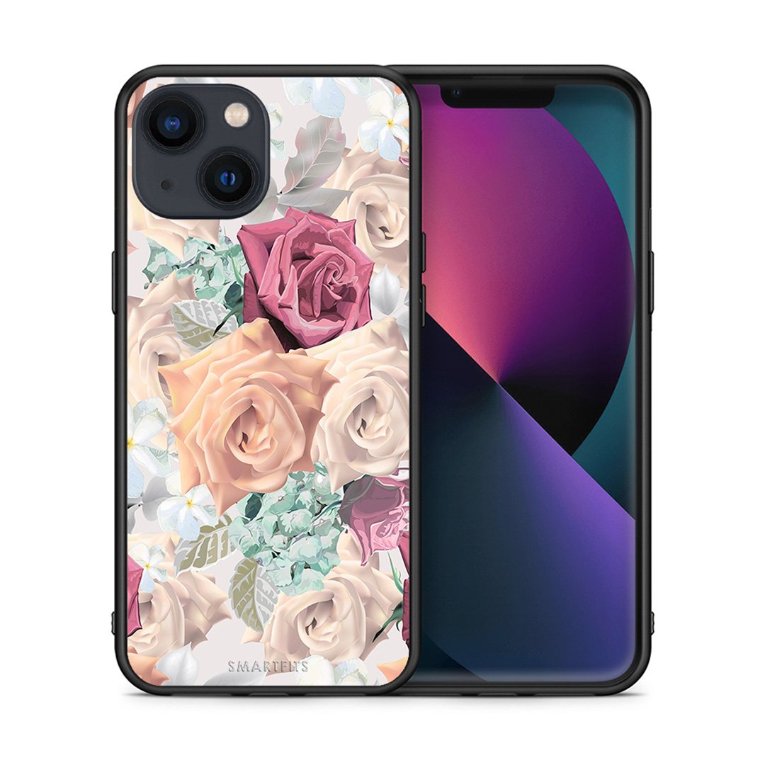 Θήκη iPhone 13 Mini Bouquet Floral από τη Smartfits με σχέδιο στο πίσω μέρος και μαύρο περίβλημα | iPhone 13 Mini Bouquet Floral case with colorful back and black bezels