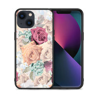 Thumbnail for Θήκη iPhone 13 Mini Bouquet Floral από τη Smartfits με σχέδιο στο πίσω μέρος και μαύρο περίβλημα | iPhone 13 Mini Bouquet Floral case with colorful back and black bezels