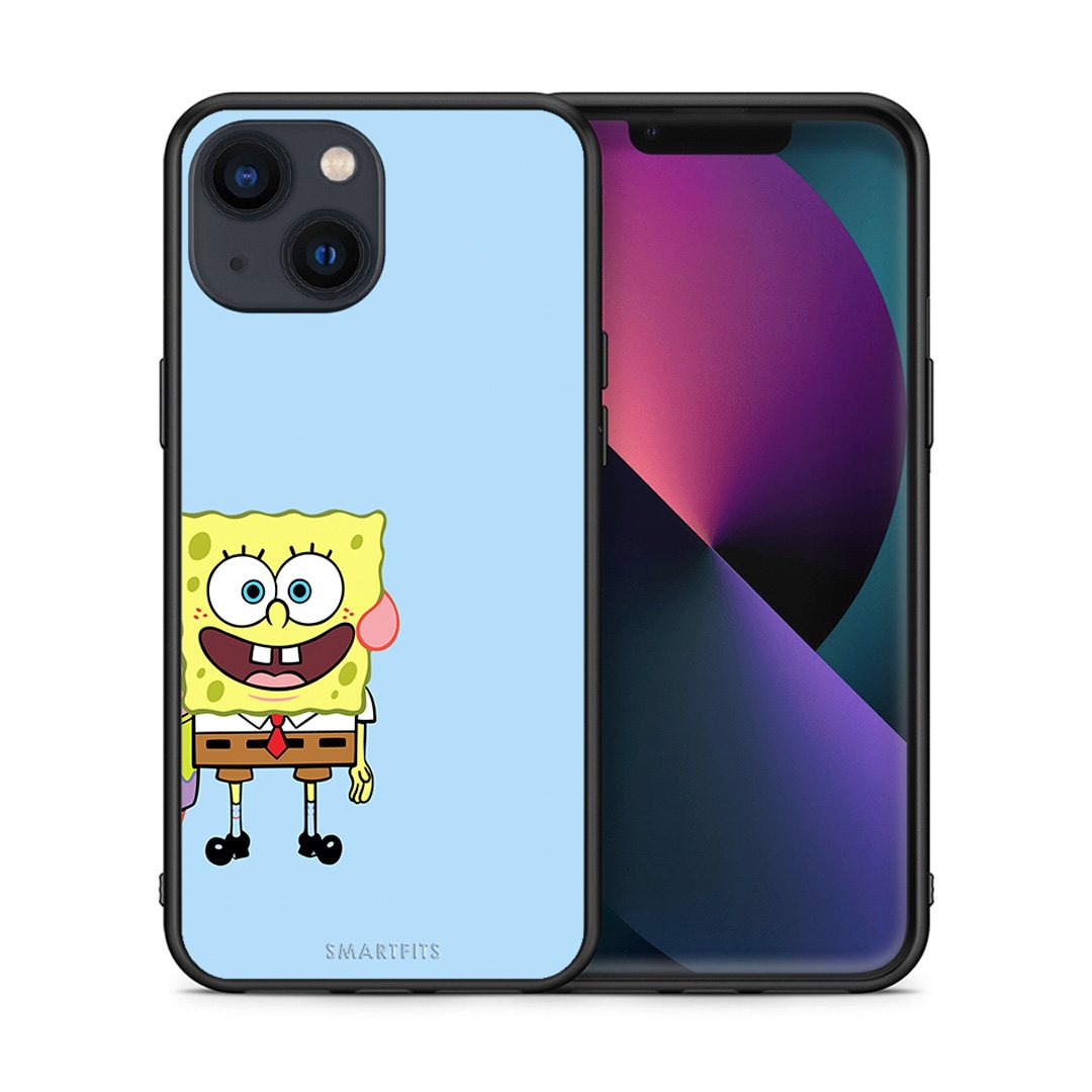 Θήκη iPhone 13 Mini Friends Bob από τη Smartfits με σχέδιο στο πίσω μέρος και μαύρο περίβλημα | iPhone 13 Mini Friends Bob case with colorful back and black bezels