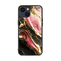 Thumbnail for iPhone 13 Mini Glamorous Pink Marble θήκη από τη Smartfits με σχέδιο στο πίσω μέρος και μαύρο περίβλημα | Smartphone case with colorful back and black bezels by Smartfits