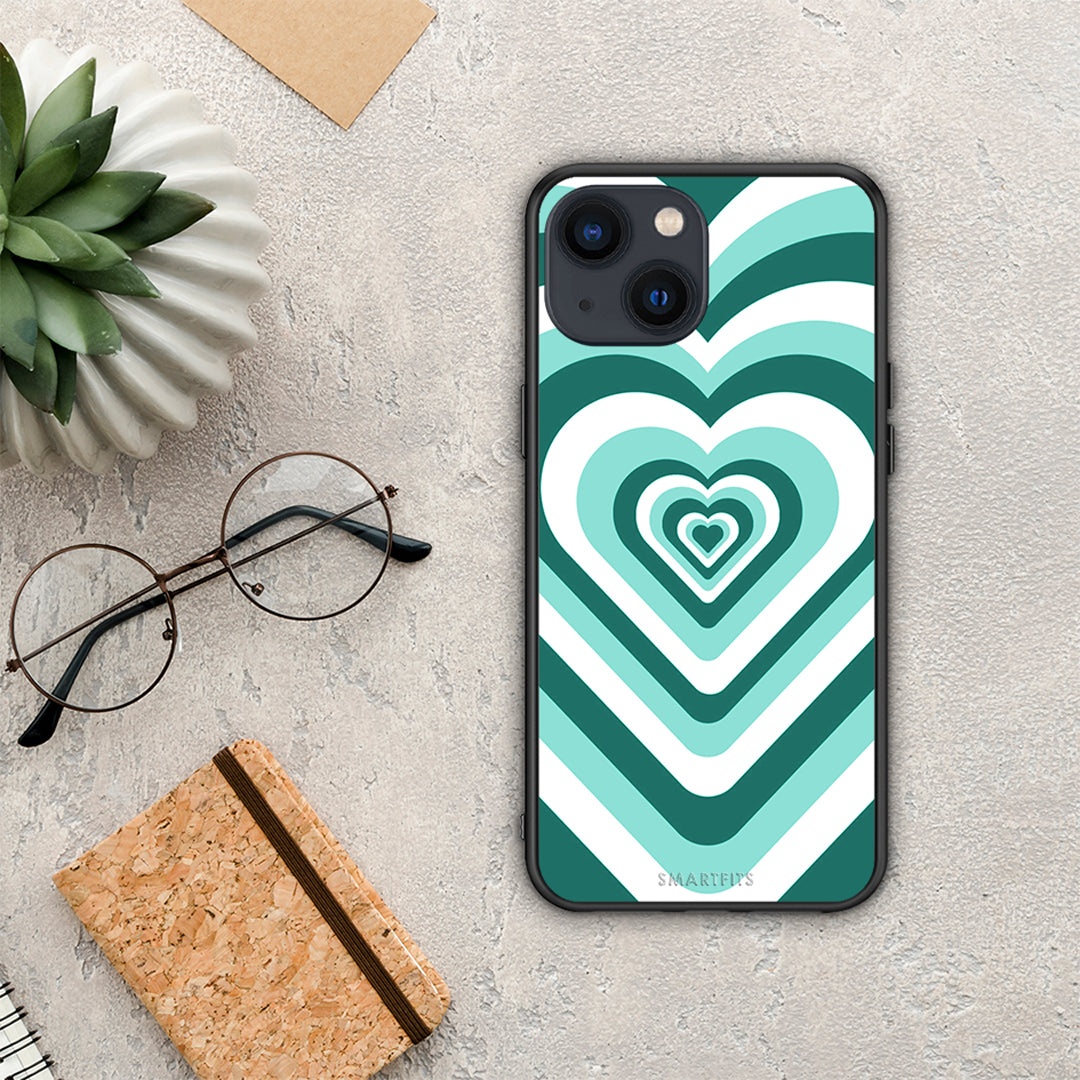 Green Hearts - iPhone 13 case