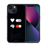 Thumbnail for Θήκη Αγίου Βαλεντίνου iPhone 13 Heart Vs Brain από τη Smartfits με σχέδιο στο πίσω μέρος και μαύρο περίβλημα | iPhone 13 Heart Vs Brain case with colorful back and black bezels