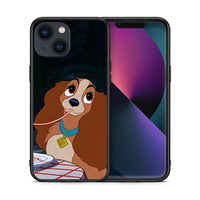 Thumbnail for Θήκη Αγίου Βαλεντίνου iPhone 13 Lady And Tramp 2 από τη Smartfits με σχέδιο στο πίσω μέρος και μαύρο περίβλημα | iPhone 13 Lady And Tramp 2 case with colorful back and black bezels