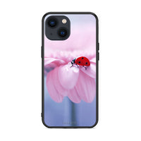 Thumbnail for iPhone 13 Mini Ladybug Flower θήκη από τη Smartfits με σχέδιο στο πίσω μέρος και μαύρο περίβλημα | Smartphone case with colorful back and black bezels by Smartfits