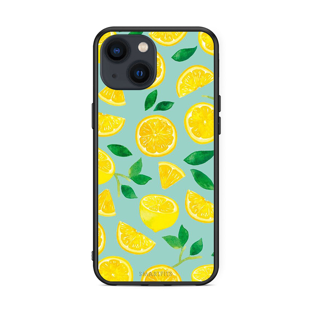 iPhone 13 Lemons θήκη από τη Smartfits με σχέδιο στο πίσω μέρος και μαύρο περίβλημα | Smartphone case with colorful back and black bezels by Smartfits