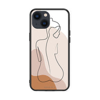 Thumbnail for iPhone 13 Mini LineArt Woman θήκη από τη Smartfits με σχέδιο στο πίσω μέρος και μαύρο περίβλημα | Smartphone case with colorful back and black bezels by Smartfits
