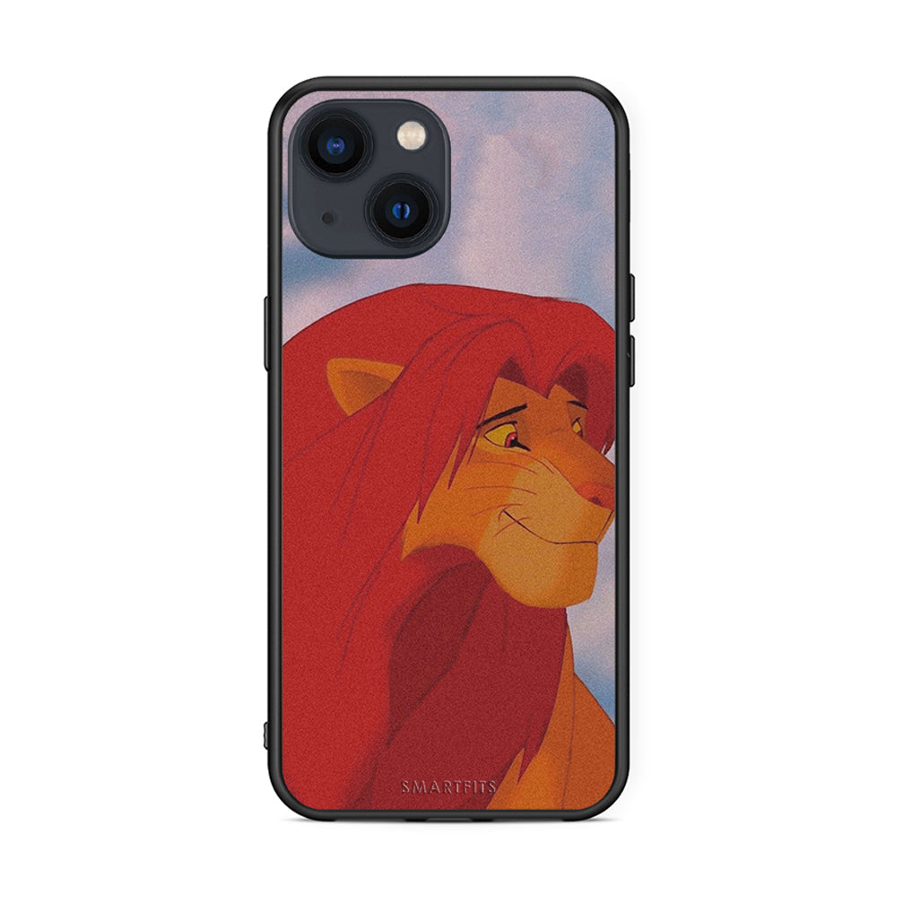 iPhone 13 Mini Lion Love 1 Θήκη Αγίου Βαλεντίνου από τη Smartfits με σχέδιο στο πίσω μέρος και μαύρο περίβλημα | Smartphone case with colorful back and black bezels by Smartfits