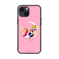 Thumbnail for iPhone 13 Mini Moon Girl θήκη από τη Smartfits με σχέδιο στο πίσω μέρος και μαύρο περίβλημα | Smartphone case with colorful back and black bezels by Smartfits