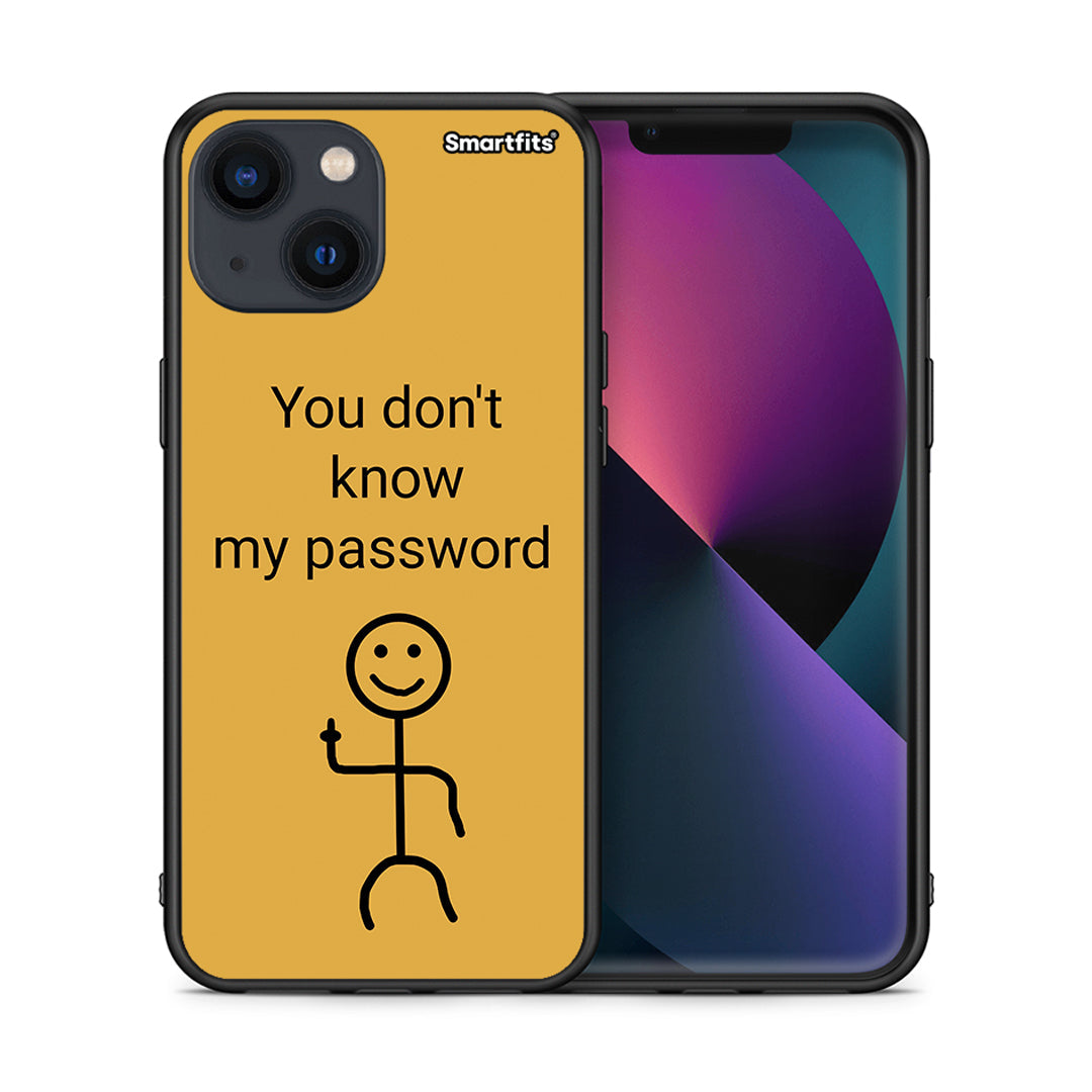 Θήκη iPhone 13 My Password από τη Smartfits με σχέδιο στο πίσω μέρος και μαύρο περίβλημα | iPhone 13 My Password case with colorful back and black bezels