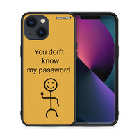 Thumbnail for Θήκη iPhone 13 My Password από τη Smartfits με σχέδιο στο πίσω μέρος και μαύρο περίβλημα | iPhone 13 My Password case with colorful back and black bezels