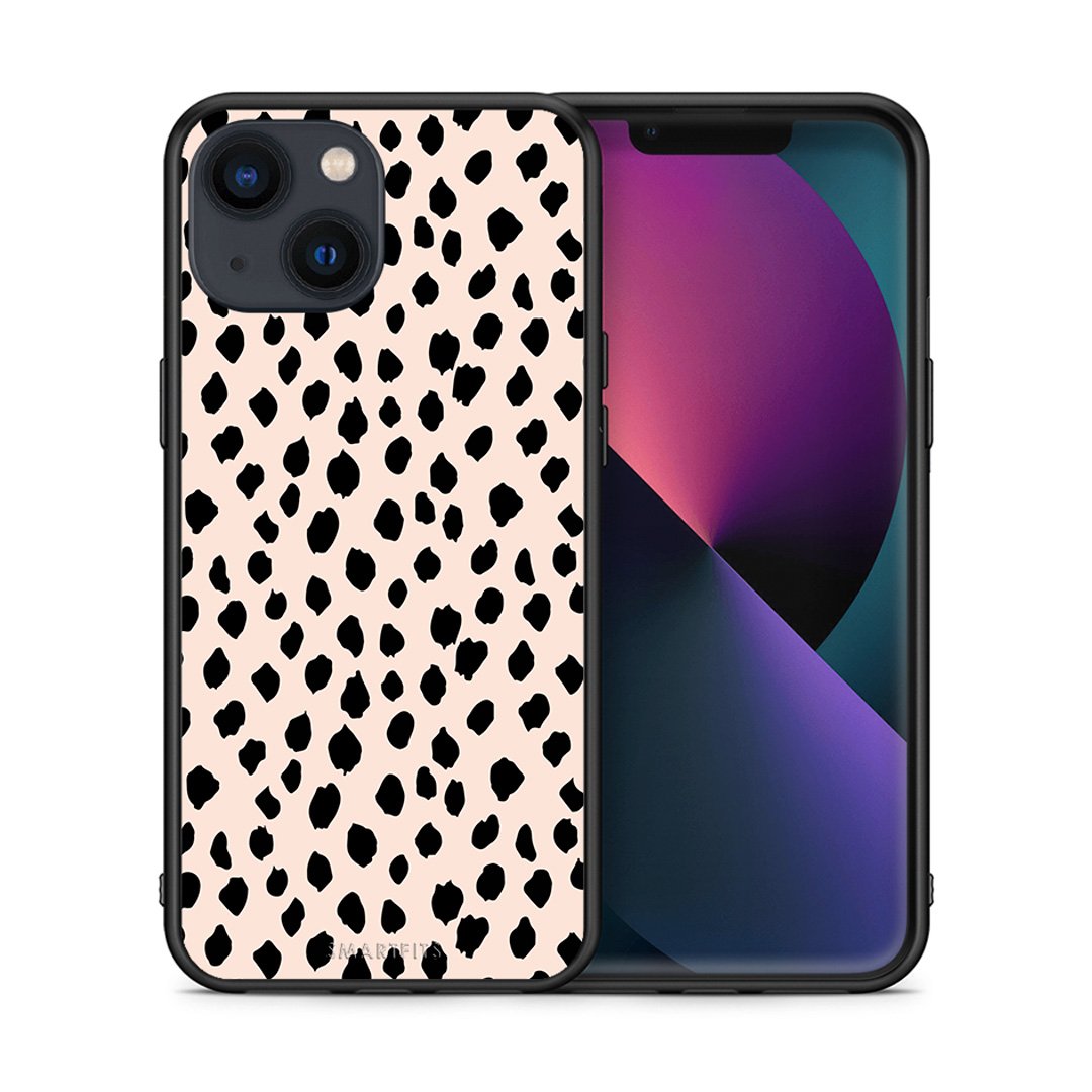 Θήκη iPhone 13 Mini New Polka Dots από τη Smartfits με σχέδιο στο πίσω μέρος και μαύρο περίβλημα | iPhone 13 Mini New Polka Dots case with colorful back and black bezels