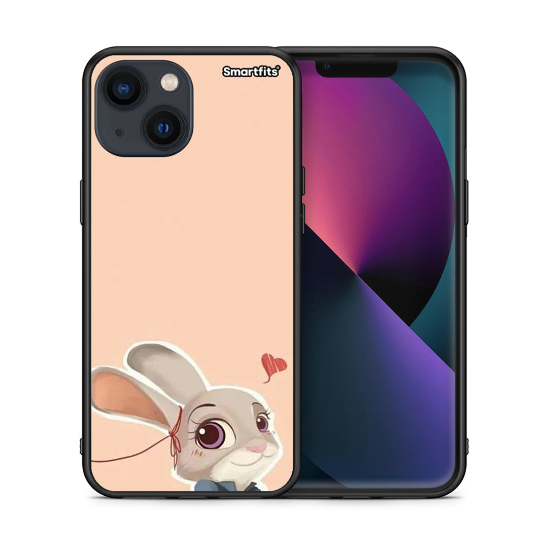 Θήκη iPhone 13 Nick Wilde And Judy Hopps Love 2 από τη Smartfits με σχέδιο στο πίσω μέρος και μαύρο περίβλημα | iPhone 13 Nick Wilde And Judy Hopps Love 2 case with colorful back and black bezels