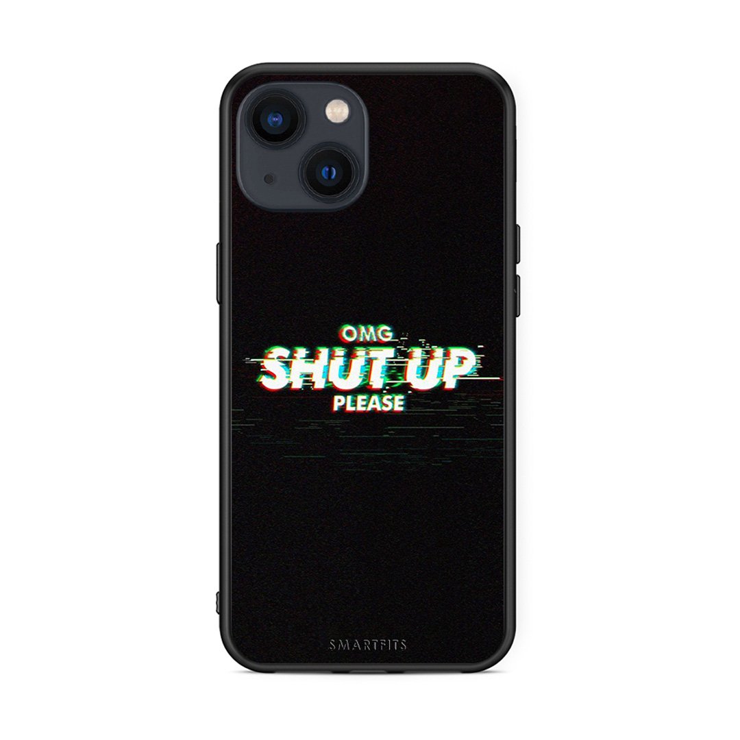 iPhone 13 OMG ShutUp θήκη από τη Smartfits με σχέδιο στο πίσω μέρος και μαύρο περίβλημα | Smartphone case with colorful back and black bezels by Smartfits
