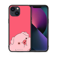 Thumbnail for Θήκη Αγίου Βαλεντίνου iPhone 13 Pig Love 1 από τη Smartfits με σχέδιο στο πίσω μέρος και μαύρο περίβλημα | iPhone 13 Pig Love 1 case with colorful back and black bezels
