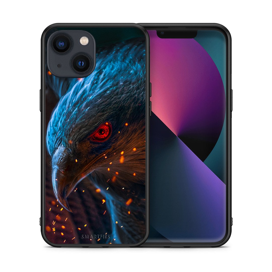 Θήκη iPhone 13 Eagle PopArt από τη Smartfits με σχέδιο στο πίσω μέρος και μαύρο περίβλημα | iPhone 13 Eagle PopArt case with colorful back and black bezels