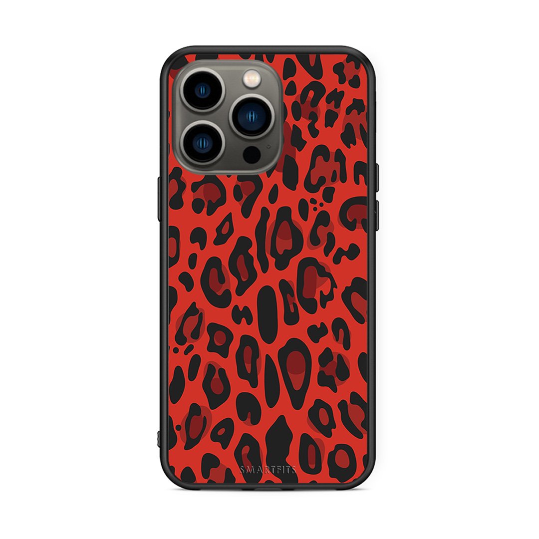 4 - iPhone 13 Pro Red Leopard Animal case, cover, bumper