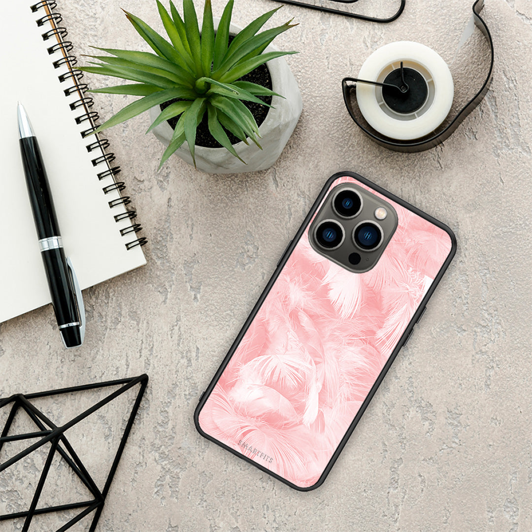 Boho Pink Feather - iPhone 13 Pro case