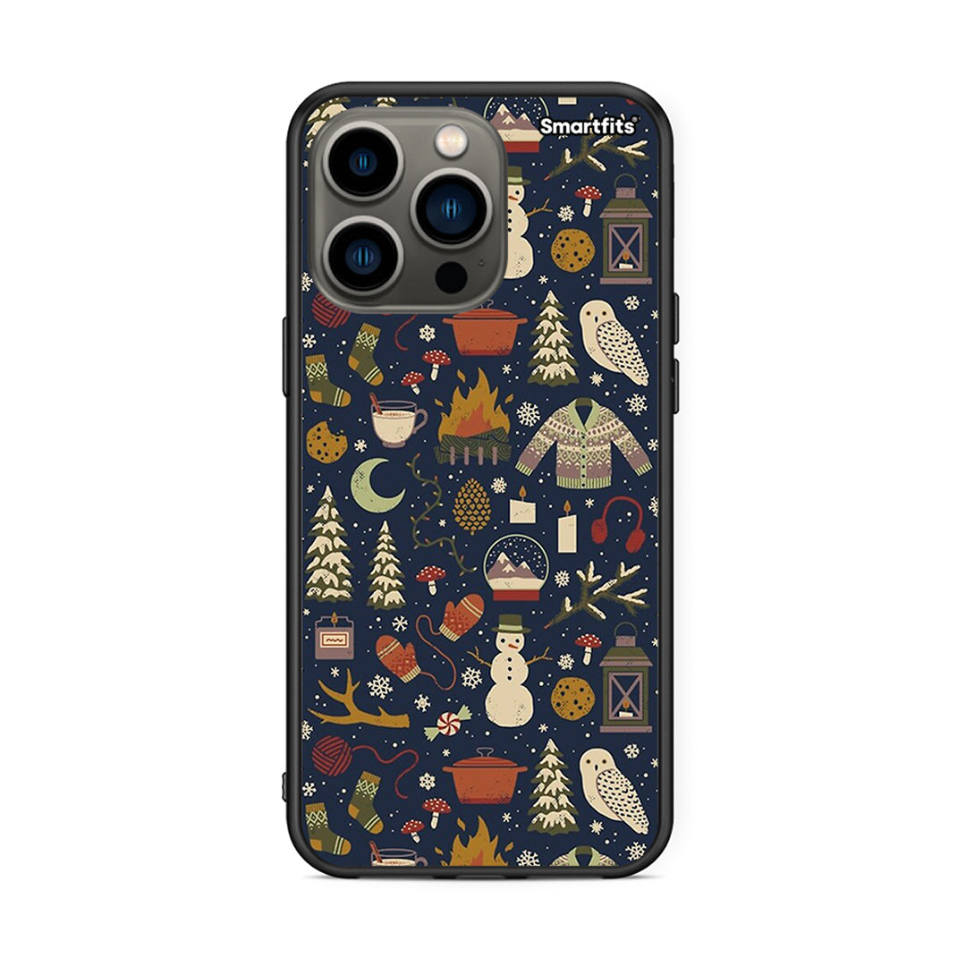 iPhone 13 Pro Christmas Elements θήκη από τη Smartfits με σχέδιο στο πίσω μέρος και μαύρο περίβλημα | Smartphone case with colorful back and black bezels by Smartfits
