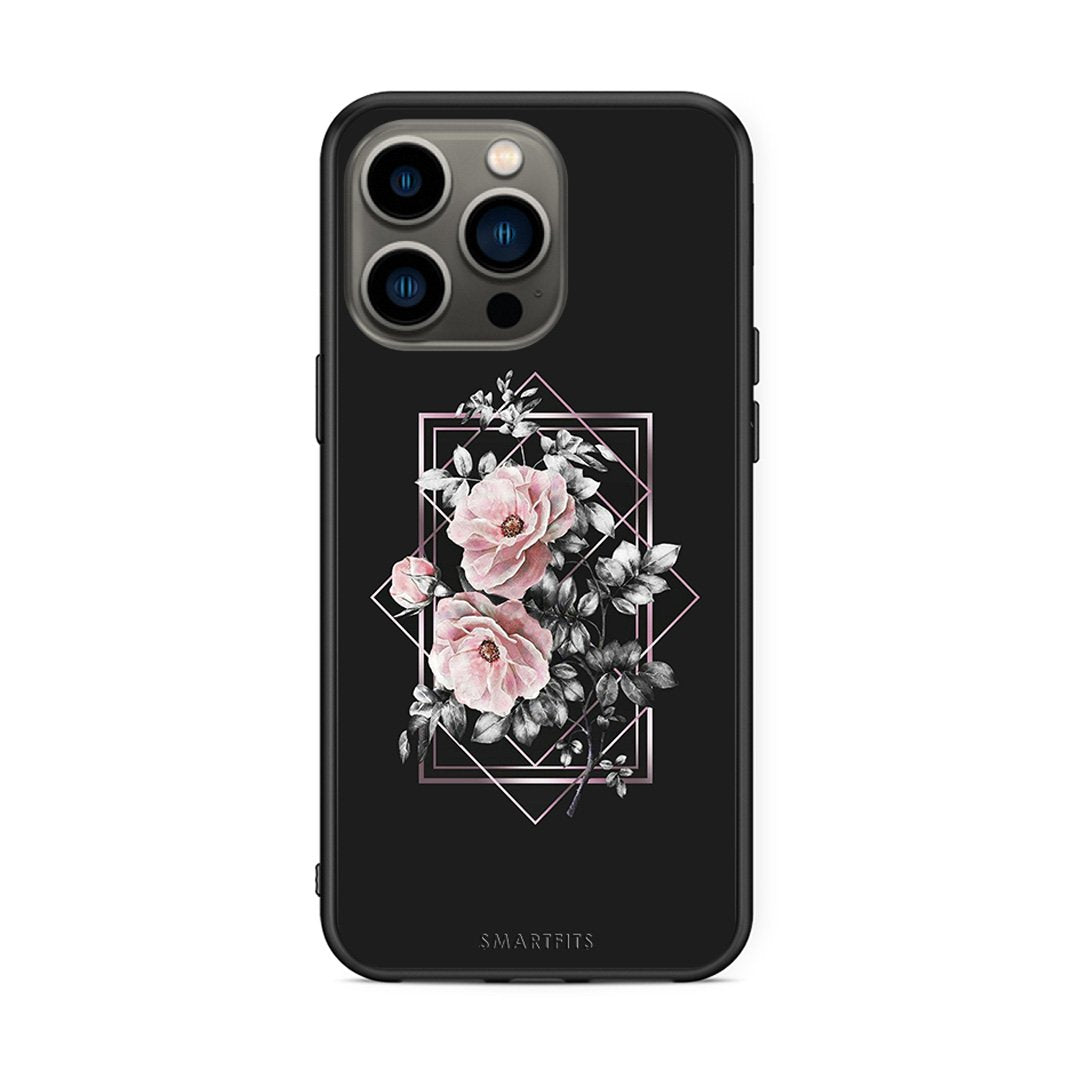 4 - iPhone 13 Pro Frame Flower case, cover, bumper