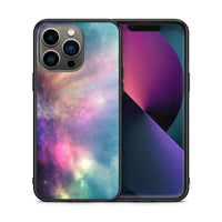 Thumbnail for Θήκη iPhone 13 Pro Rainbow Galaxy από τη Smartfits με σχέδιο στο πίσω μέρος και μαύρο περίβλημα | iPhone 13 Pro Rainbow Galaxy case with colorful back and black bezels