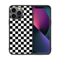 Thumbnail for Θήκη iPhone 13 Pro Squares Geometric από τη Smartfits με σχέδιο στο πίσω μέρος και μαύρο περίβλημα | iPhone 13 Pro Squares Geometric case with colorful back and black bezels