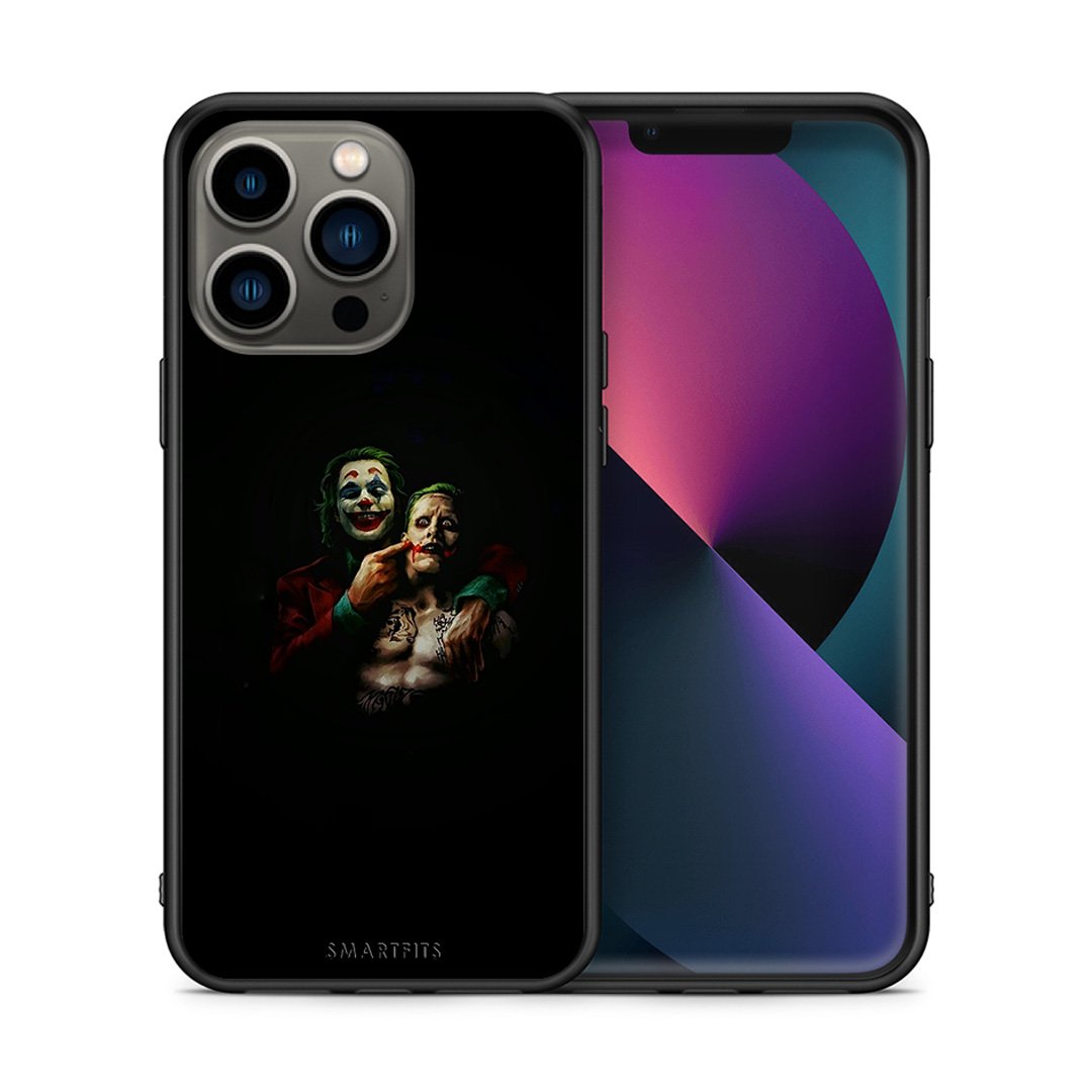 Θήκη iPhone 13 Pro Clown Hero από τη Smartfits με σχέδιο στο πίσω μέρος και μαύρο περίβλημα | iPhone 13 Pro Clown Hero case with colorful back and black bezels