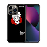 Thumbnail for Θήκη iPhone 13 Pro Itadori Anime από τη Smartfits με σχέδιο στο πίσω μέρος και μαύρο περίβλημα | iPhone 13 Pro Itadori Anime case with colorful back and black bezels