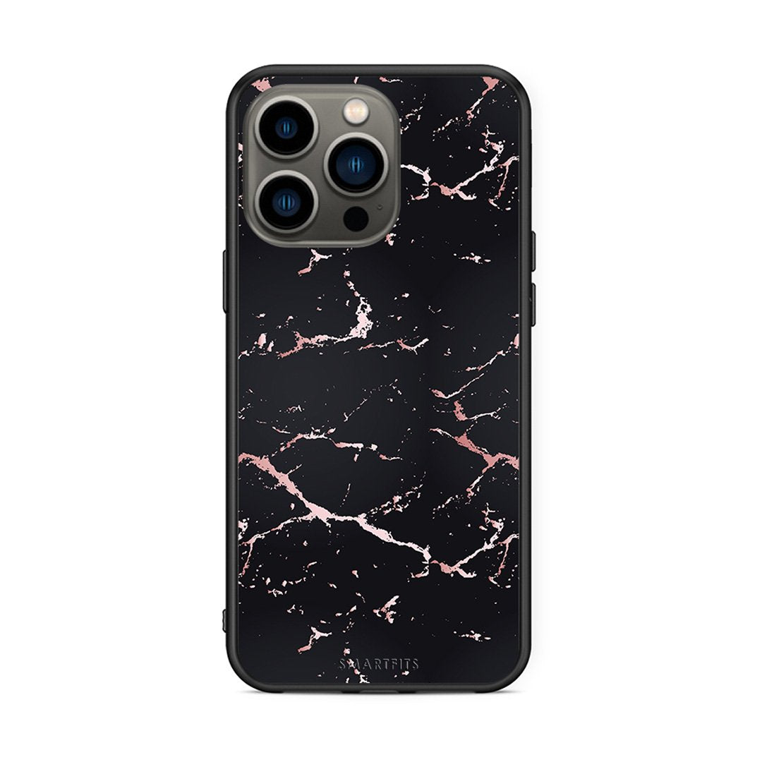 4 - iPhone 13 Pro Black Rosegold Marble case, cover, bumper