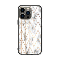 Thumbnail for 44 - iPhone 13 Pro Gold Geometric Marble case, cover, bumper