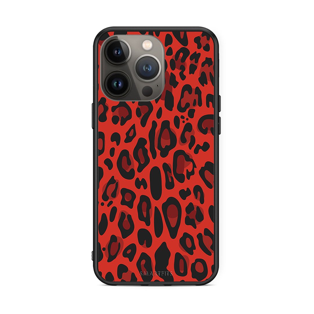 4 - iPhone 13 Pro Max Red Leopard Animal case, cover, bumper