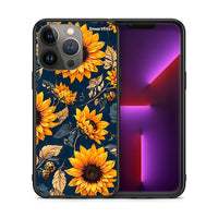Thumbnail for Θήκη iPhone 13 Pro Max Autumn Sunflowers από τη Smartfits με σχέδιο στο πίσω μέρος και μαύρο περίβλημα | iPhone 13 Pro Max Autumn Sunflowers case with colorful back and black bezels