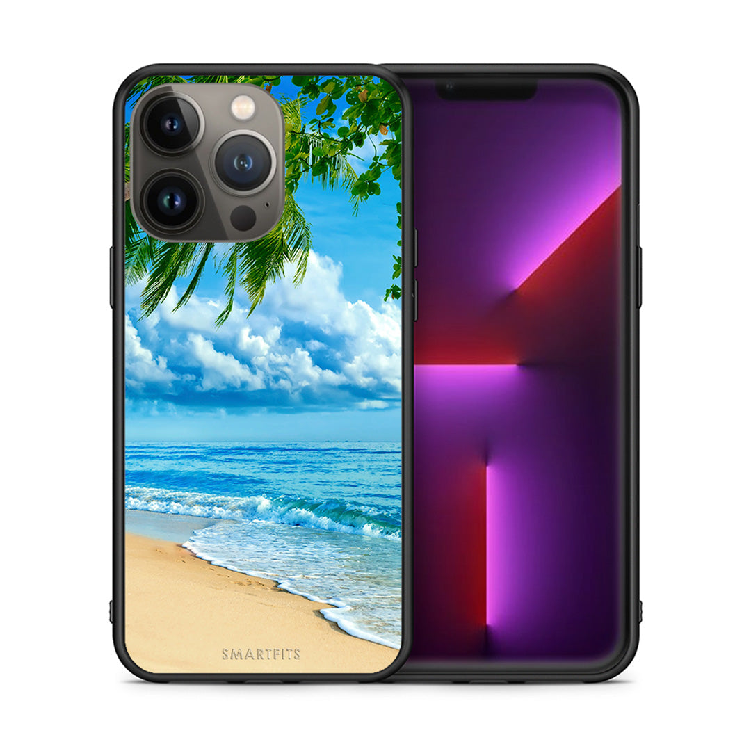 Θήκη iPhone 13 Pro Max Beautiful Beach από τη Smartfits με σχέδιο στο πίσω μέρος και μαύρο περίβλημα | iPhone 13 Pro Max Beautiful Beach case with colorful back and black bezels