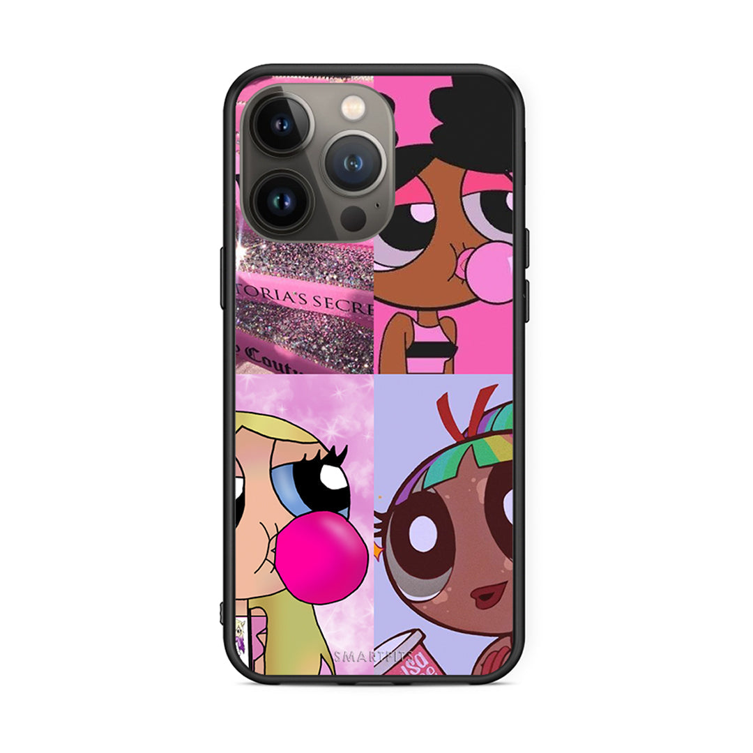 iPhone 13 Pro Max Bubble Girls Θήκη Αγίου Βαλεντίνου από τη Smartfits με σχέδιο στο πίσω μέρος και μαύρο περίβλημα | Smartphone case with colorful back and black bezels by Smartfits