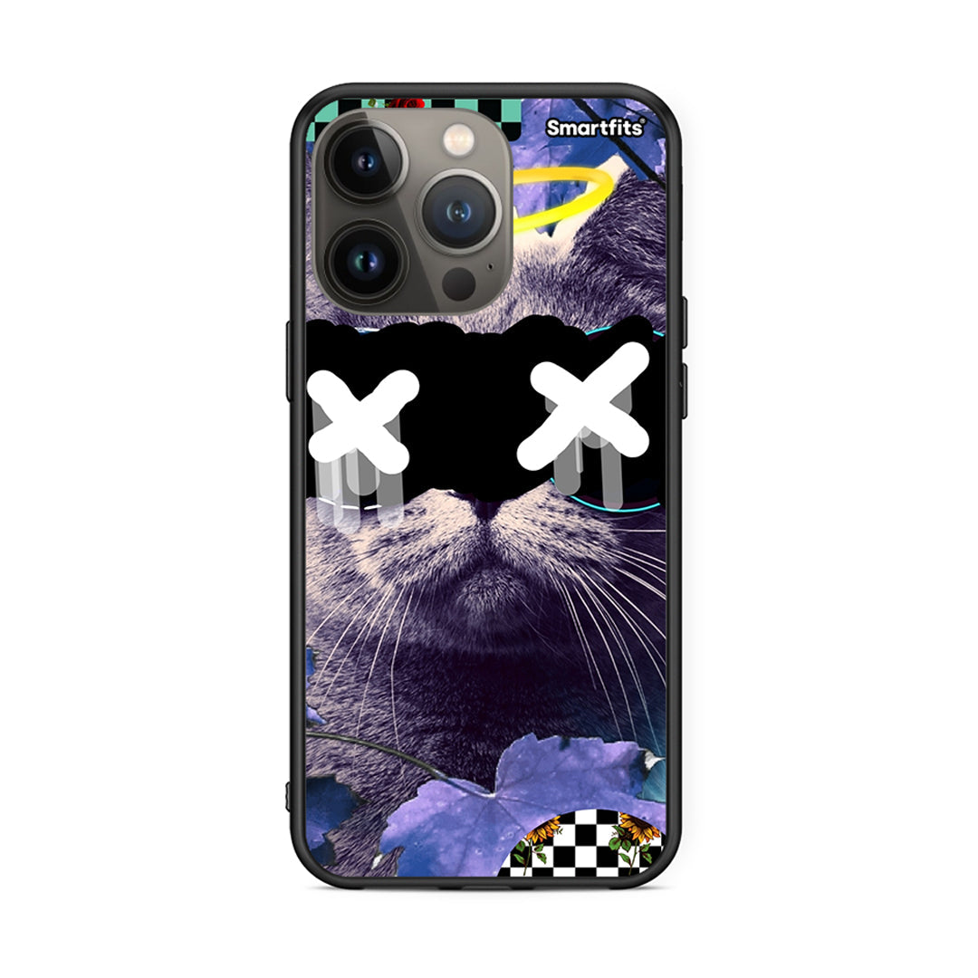 iPhone 13 Pro Max Cat Collage θήκη από τη Smartfits με σχέδιο στο πίσω μέρος και μαύρο περίβλημα | Smartphone case with colorful back and black bezels by Smartfits